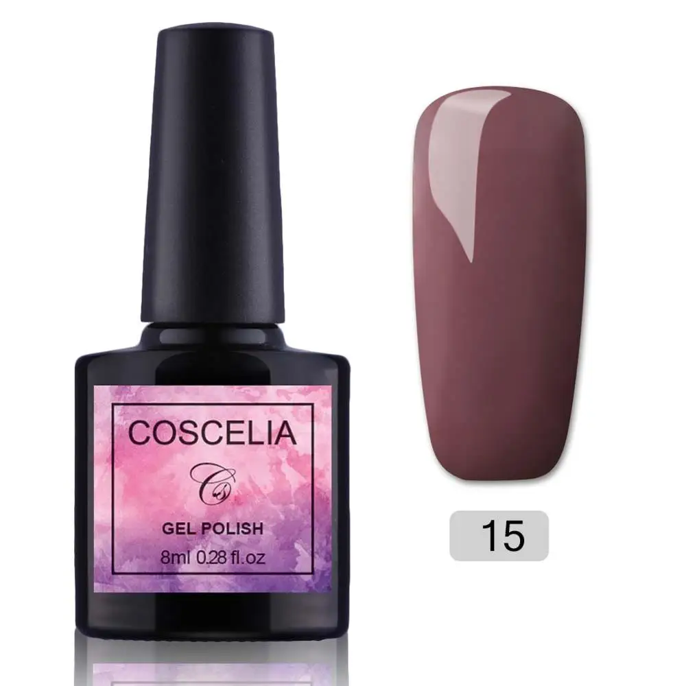 COSCELIA, 8 мл, чистый дизайн ногтей, УФ светодиодный Гель-лак для ногтей, вылеченный УФ светодиодный светильник, впитывающий лак, гель для маникюра - Цвет: NO.15