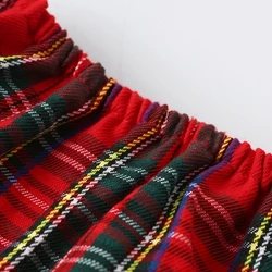Dream Cradle,Spanish Baby Girls Outfit,Baby Vintage Tartan Dress,Baby Tartan Peplum Set with Bonnet,Baby Handmade Plaid Outfit (6)_