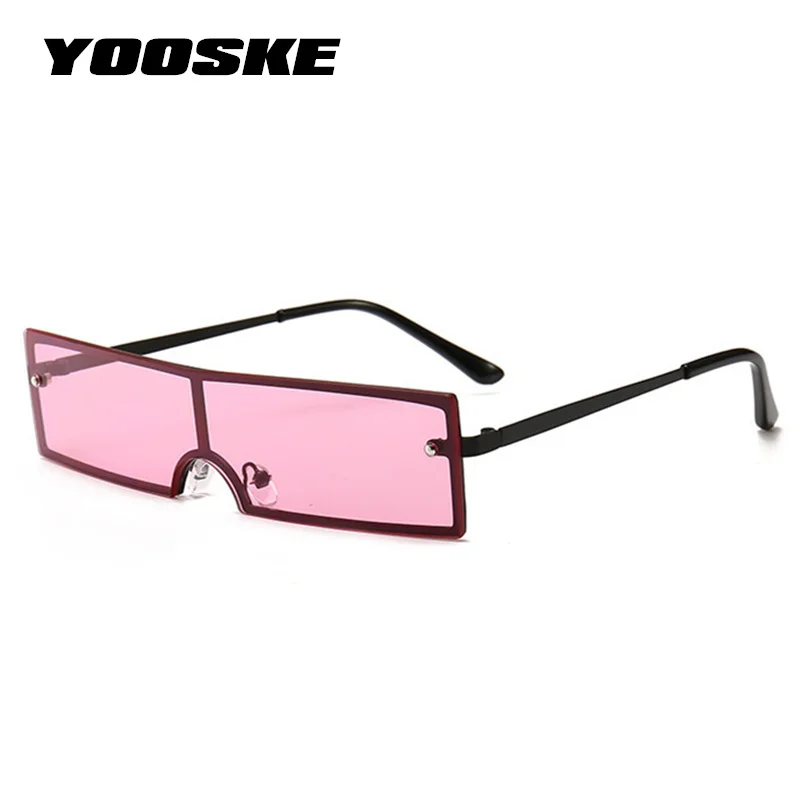 YOOSKE 90S прямоугольные Солнцезащитные очки женские брендовые дизайнерские