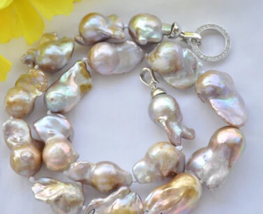 

~~ 11.24 lavender baroque keshi reborn freshwater pearl necklace 18inch Discount AAA