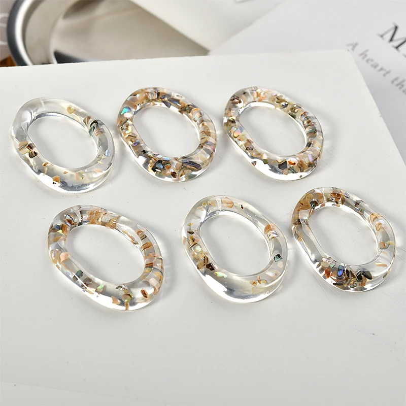 

Min order 20pcs/lot color broken shell/sequin decoration geometry irregular ovals shape acrylic beads diy jewelry making