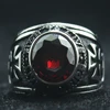 Rider Motorcycle Style Unisex 316L Stainless Steel Cool Ride To Live, Live To Live Cross Red Stone Classic Biker Ring ► Photo 3/4