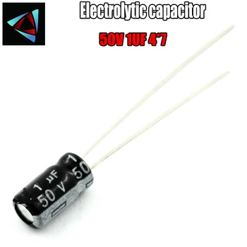 

60PCS Higt quality 50V 1UF 4*7mm 1UF 50V 4*7 Electrolytic capacitor