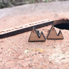 Горный шпильки небольшие серьги ручной работы Hill деревянные серьги X 10 пар в партии