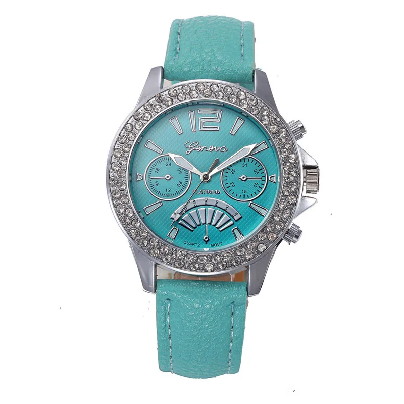 

CLAUDIA Hot Sale Women Special Design Dial Leather Band Analog Geneva Quartz Wrist Watch horloges vrouwen Reloj Mujer wholesale