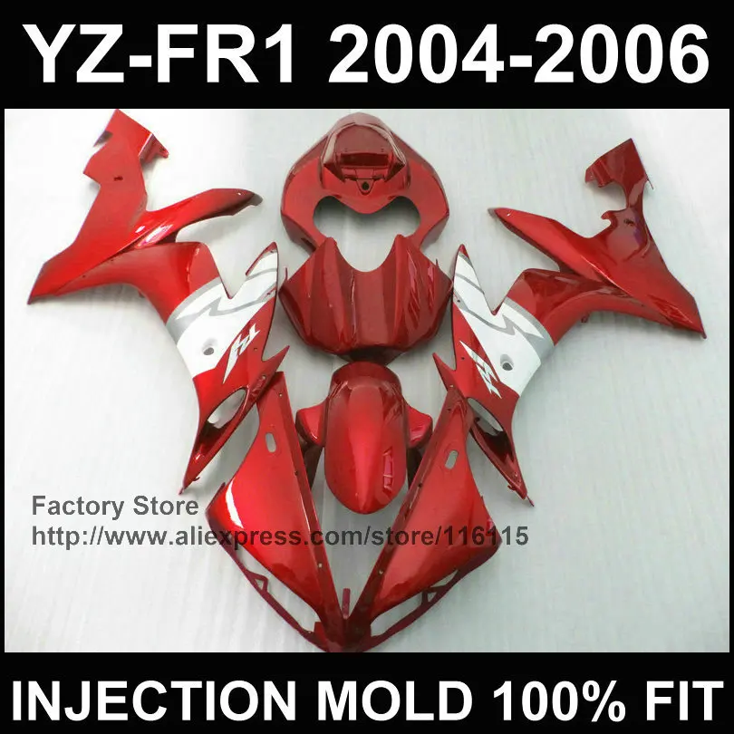 100% подходящие детали обтекателя Для YAMAHA YZF R1 2004 2005 2006 YZFR1 04 05 06 YZF1000 красные