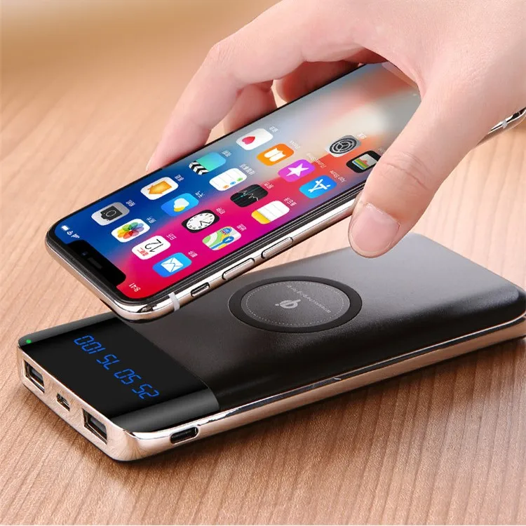 

10000mAh Power Bank Qi wireless charging Mobile Phone Charger LED Display For IPhone X XS XR MAX Samsung Huawei Xiaomi Asus HTC