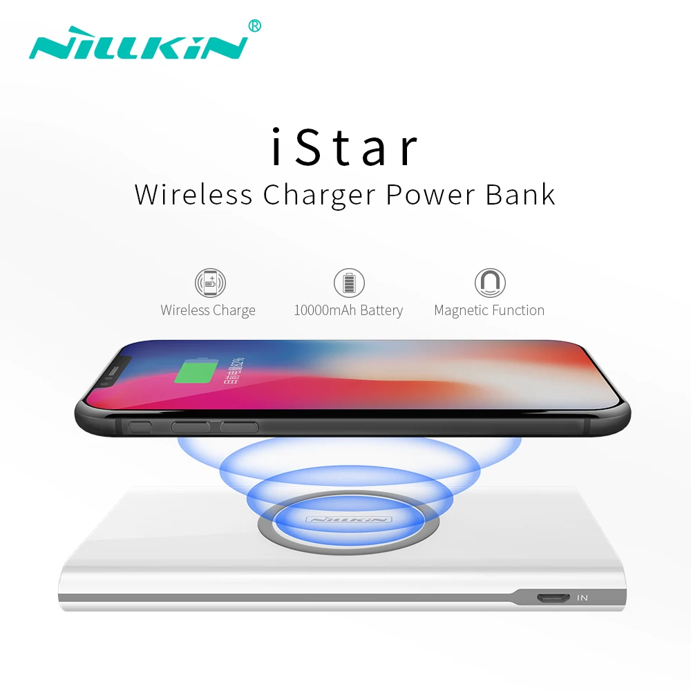 

Nillkin QI Wireless Charger for iPhone for Samsung Power Bank without cable 10000 mAh Portable Power bank Mobile Phone Charger