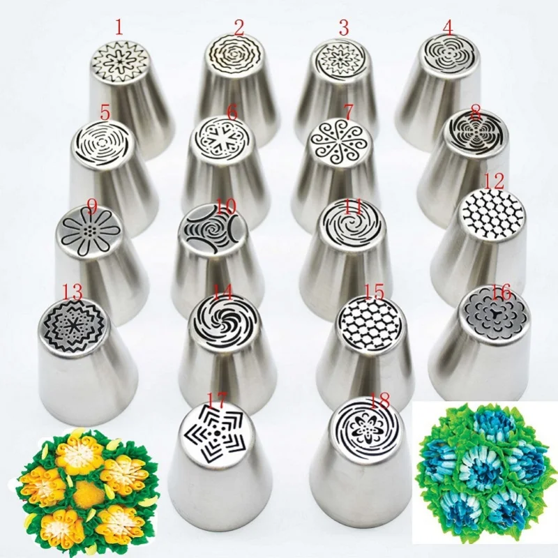 Silver 9 1 шт. инструменты для выпечки DIY русская выпечка для глазировка торта носик для украшения Советы Инструменты для выпечки торта кухонные аксессуары b4025 - Цвет: Silver 9