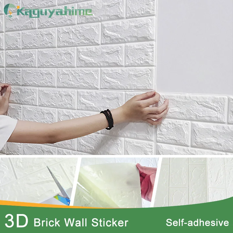 Kaguyahime Самоклеящиеся 3D наклейки на стену водонепроницаемые DIY Пена кирпичная