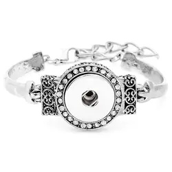 Новый Браслеты 18 мм оснастки браслет с горный хрусталь металл щелкает кнопку подарок jewelry браслет для Для женщин Pulsera