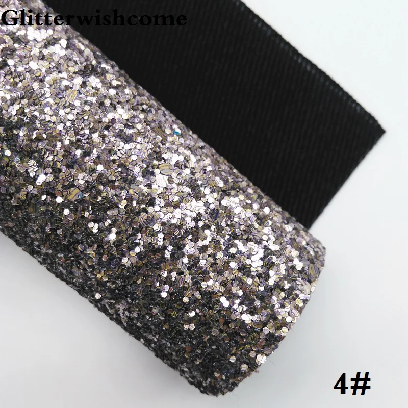 Glitterwishcome 21X29 см A4 размер винил для луков с эффектом блестящей кожи Ткань Винил для луков, GM012A - Цвет: 4