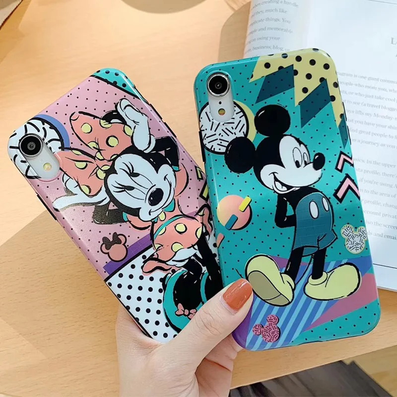 

Cartoon Mickey Minnie matte phone Case For iPhone 6 6s 8 X 7 Plus XR XS MAX Cover For iPhone 7 Plus Soft TPU Fundas