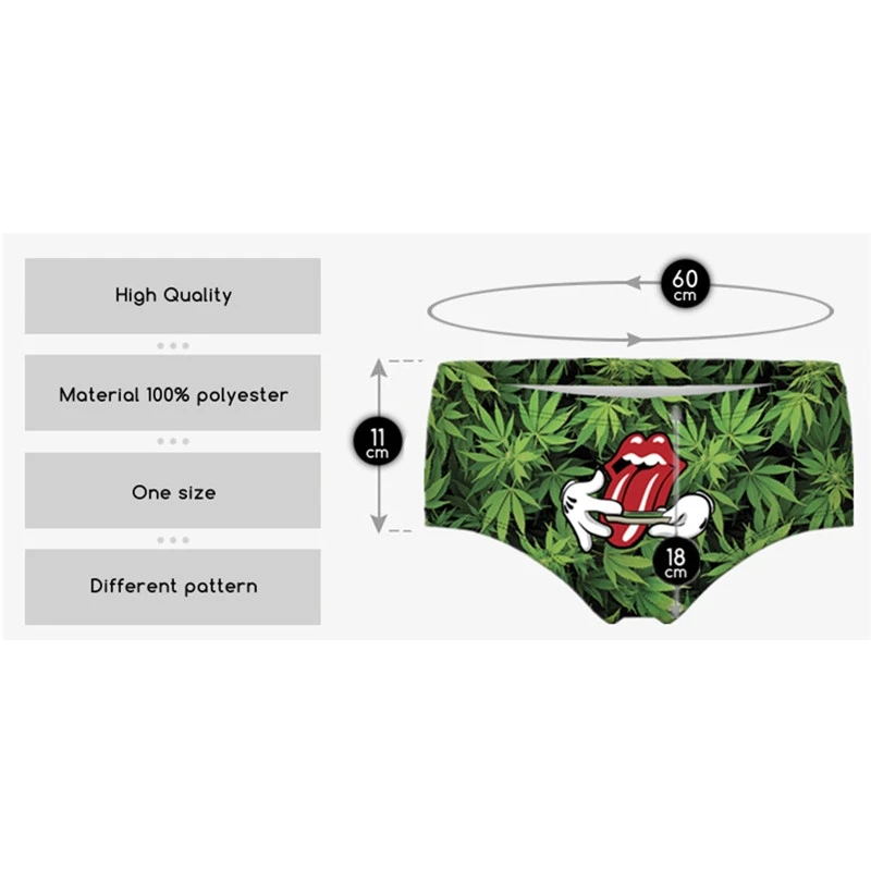 Leopard Weed 3D Printing Briefs Underwear Lingerie Women Panty Sexy Tanga Ropa Interior Mujer Bragas Culotte Femme Panties