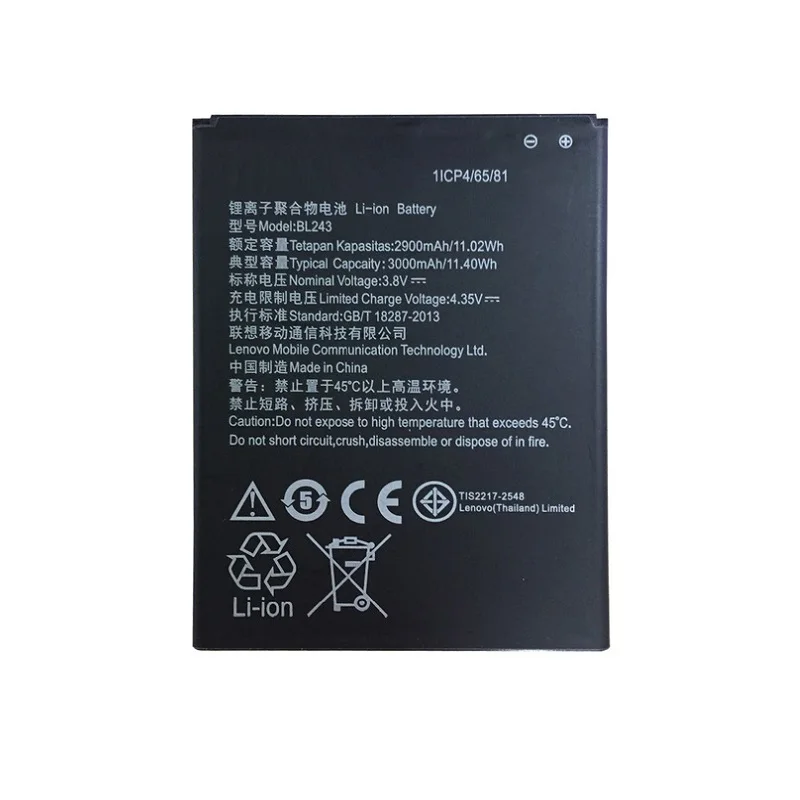 Сменный аккумулятор BL 243 BL243 для lenovo Lemon K3 Note 2900 A7000 A5500 A5600 A7600 мАч мобильный телефон
