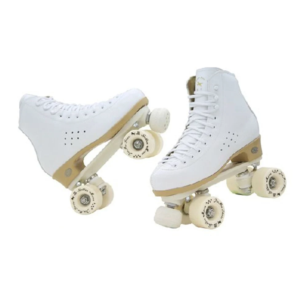 

Professional two Line Roller Skates Shoes Double Row Skating Children Adult Parenting 4 PU Wheels Cowhide Leather Unisex IB47