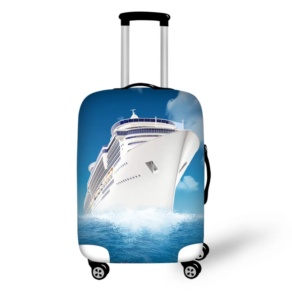 Sea ship sailboat print travel accessories suitcase protective covers 18-32 inch spandex luggage dust cover case stretchable Sea ship sailboat print travel accessories suitcase protective covers 18-32 inch spandex luggage dust cover case stretchable