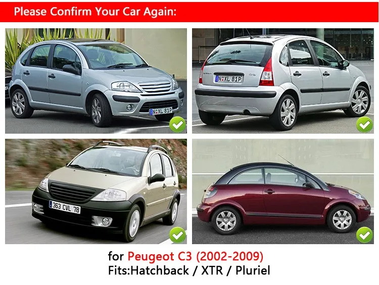 Хромированные покрытия для дверных ручек Citroen C3 Mk1 2002 2003 2004 2005 2006 2008 2009 комплект