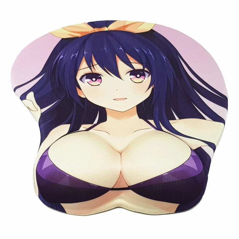 "Date A Live" Принцесса аниме 3D Oppai коврик для мыши с подставкой на запястье 26*21*3,2 см 2way ткань - Цвет: 280G