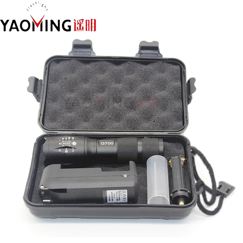 

E17 USA CREE XM-L T6 cree led torch lamp light zoomable flashlight tactical camping light + charger gift box protable linternas