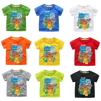 

2019 new Cartoon The Lion King Guard Print T-shirts Short Sleeve Tee Top Girls Child Cotton Clothes Baby Kids Summer Tshirts