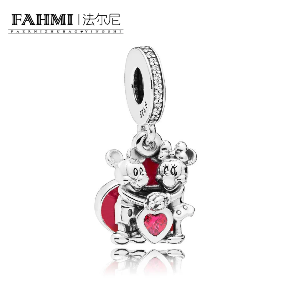 

FAHMI 100% 925 Sterling Silver Charm With Love Hanging Charm Pendant DIY All Bracelets Original Fashion Jewelry 797769CZR