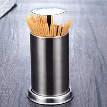 Пресс тип роскошный отель Держатели Для Зубочисток креативная автоматическая крышка из нержавеющей стали зубочистки трубки Анти-пыль зубочистки банок