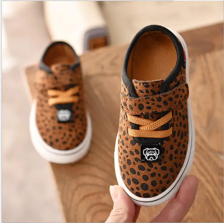 Spring&Summe Kids Shoes Boys Girls Casual Shoes Fashion Leopard Print Comfortable Canvas Shoes Children Sneakers Slip On Loafers