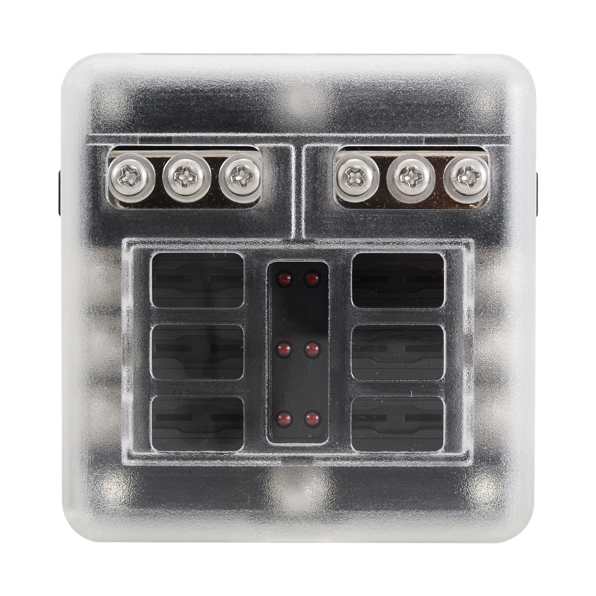 1 Set 12V 24V Car Blade Fuse Block Case With LED Indicator Light 6 Way Blade Fuse Holder Box for Auto Truck RV Marine Bus