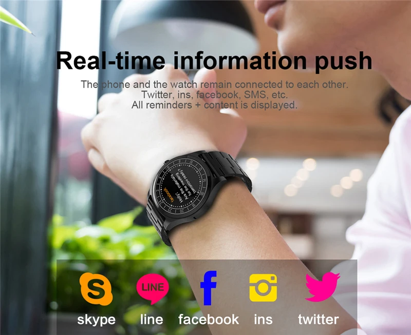 Мужские деловые умные наручные Bluetooth часы RUIJIE с функцией измерения пульса и