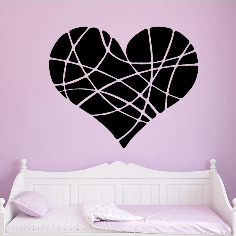 Cracked Heart Wall Sticker Self Adhesive Vinyl Waterproof Wall Art