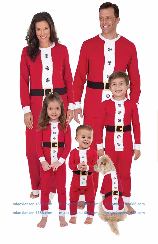 Семейные рождественские пижамы, костюм Санта-Клауса, одежда для мамы и дочки, семейные рождественские пижамы красного цвета