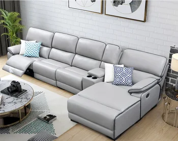 

Living Room Sofa set L corner sofa recliner manual couch real genuine leather sectional sofas muebles de sala moveis para casa