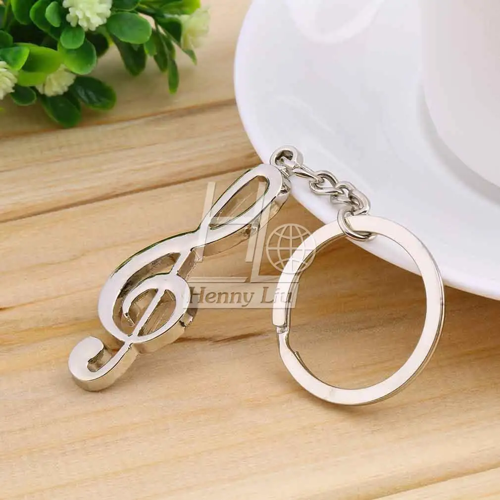 

100plcs Key Ring Silver Plated Musical Note VIP