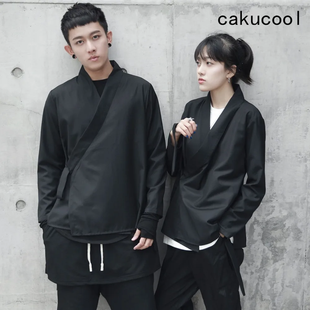 

Cakucool New Kimono Jackets Normcore Gothic Outerwear Japanese Lace Up Coats Jaqueta Feminina Tops Clothes Black Plus size