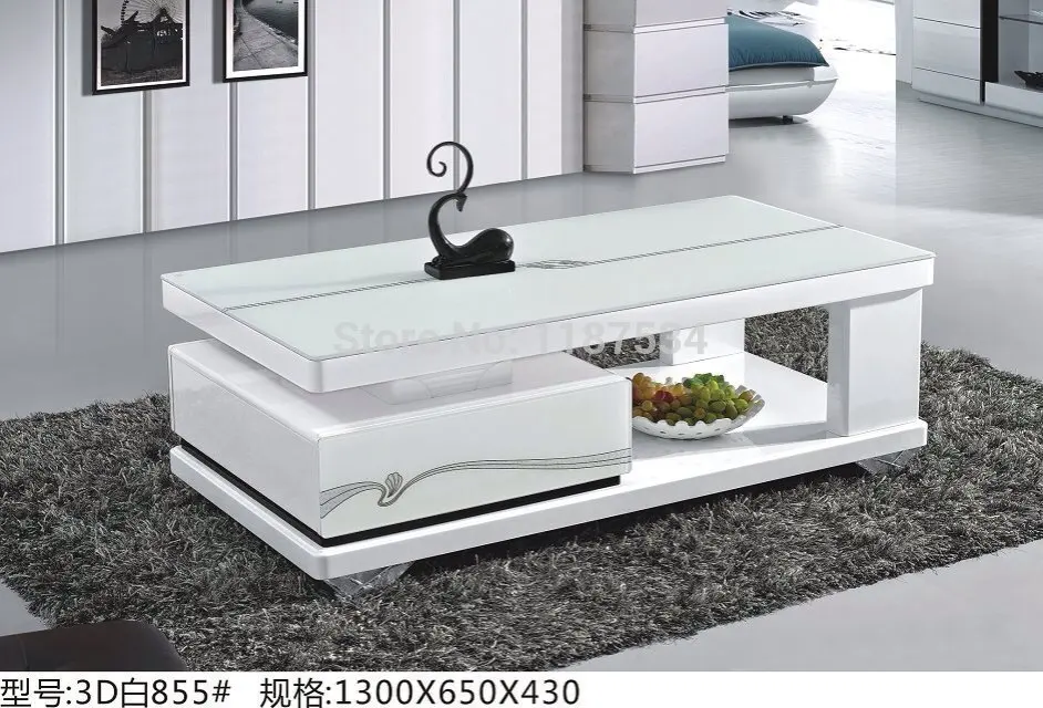 3D855 # woonkamer moderne meubels wit hout glas thee tafel salontafel factory bijzettafel in 3D855 # woonkamer moderne meubels wit hout glas thee tafel salontafel factory bijzettafel in