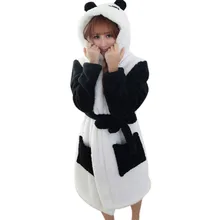 Лидер продаж зимние женские пижамы Для ванной Халат пижамы Для женщин S Халаты коралловые бархат Для ванной Халаты Для женщин с рисунком панды Домашняя одежда Азии Размеры m-l