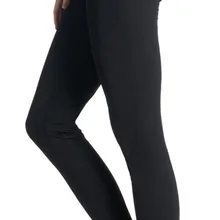 Женские однотонные черные фитнес быстросохнущие леггинсы для упражнений Высокая талия полная длина энергетические брюки ropa mujer