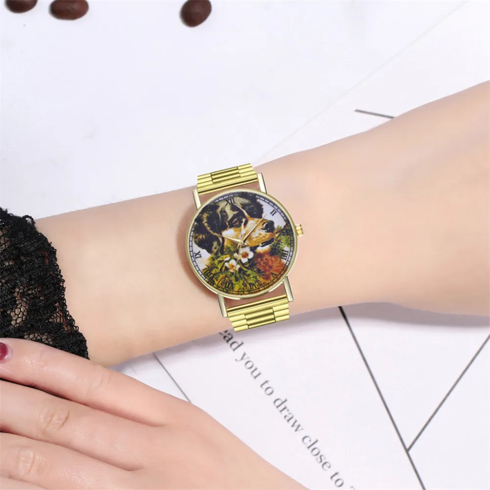Модные кварцевые часы из нержавеющей стали для женщин в винтажном стиле, Круглый стальной ремень, шикарные и стильные часы для подарка на день рождения l1228