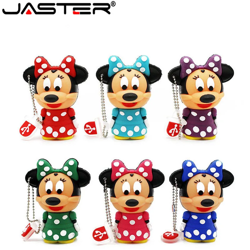 

JASTER Minnie usb flash Drive Drives pendrive 64GB 32G 16GB 8GB 4GB certoon mouse keychain usb 2.0 memory stick free shipping