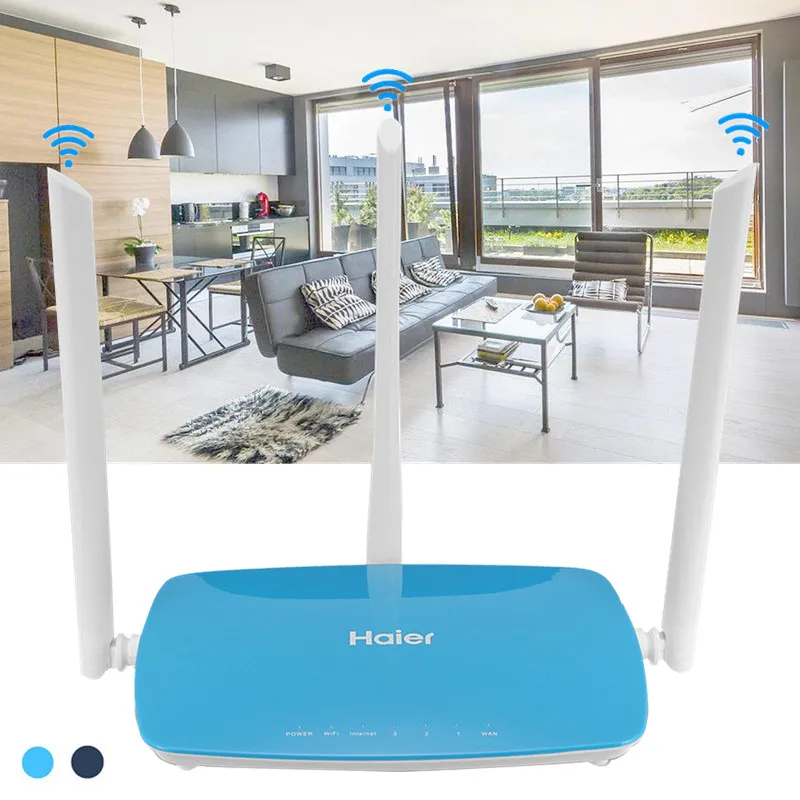 

Haier 2.4GHz 300Mbps Wireless WIFI Router Three 5dBi Antennas Built-in Firewall Broadband Repeater