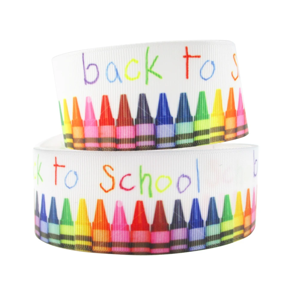 Дэвид Энджи 1,"(38 мм) Back To School карандаш Grosgrain ленты 5 метров, DIY рождественская лента подарочная коробка упаковочная лента, 5Yc2551