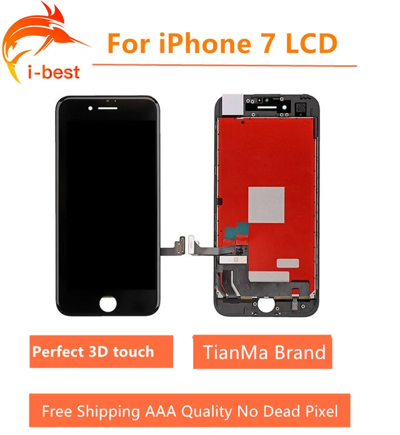 

3pcs/lot For iphone7 LCD TianMa Assembly With 3D Touch Screen Display Replacement No Dead Pixel For iPhone 7 LCD 4.7  Free dhl