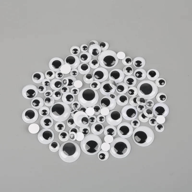 Fashion Self-adhesive 100Pcs/lot Mixed 8 /10 /12 /15/ 20mm Dolls Eye For DIY Toy Accessories Home Halloween 2018 Decoration