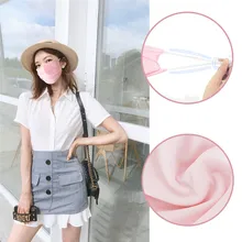 Маска для лица для защиты от солнца УФ-защита для женщин UPF50+ моющаяся дышащая ледяная шелковая ткань против пыли маска для рта