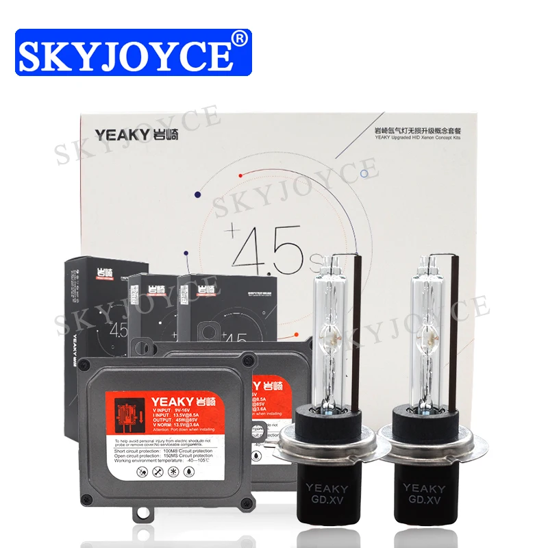 SKYJOYCE 12 В 45 Вт набор Yeaky Fast Bright HID оригинальная ксеноновая лампа 5500K H1 H7 H11 9005 быстрый