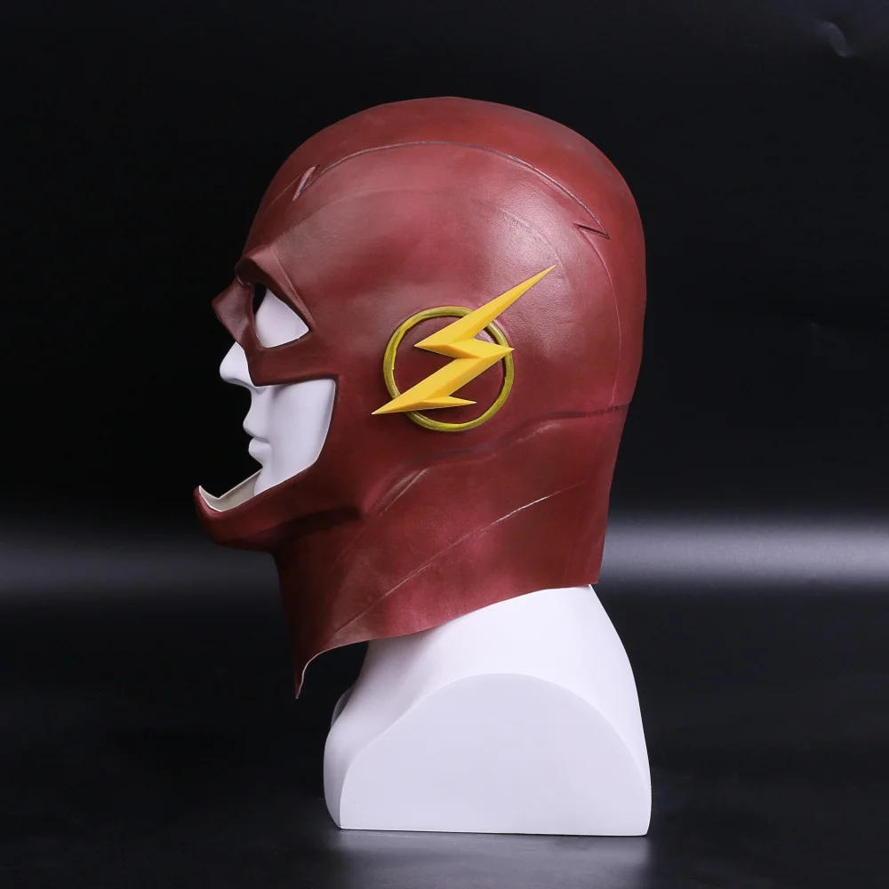 The Flash Mask DC Barry Allen Mask Cosplay Costume Prop Halloween Full Head Latex Party Masks (4)