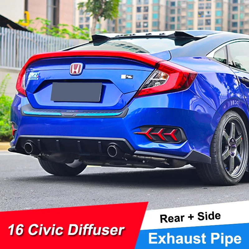 JNCFORURC задний диффузор Комплект кузова внешняя Настройка для honda Civic 2016 17 18 СЕДАН