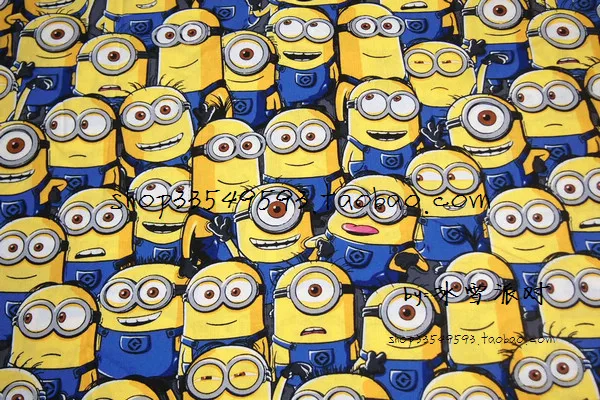140*100 см Миньоны хлопчатобумажная ткань для шитья материал "сделай сам" Hometextile пэчворк для мешок ткань рубашки Ночная рубашка с шапочкой