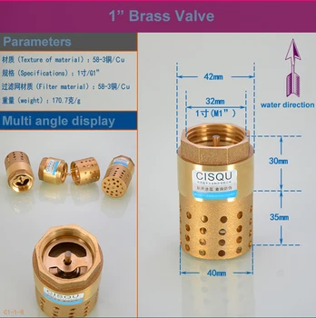 

1" Brass Stop Valve with Strainer Filter BSP Female Thread Non-Return Valve Brass Free Shipping